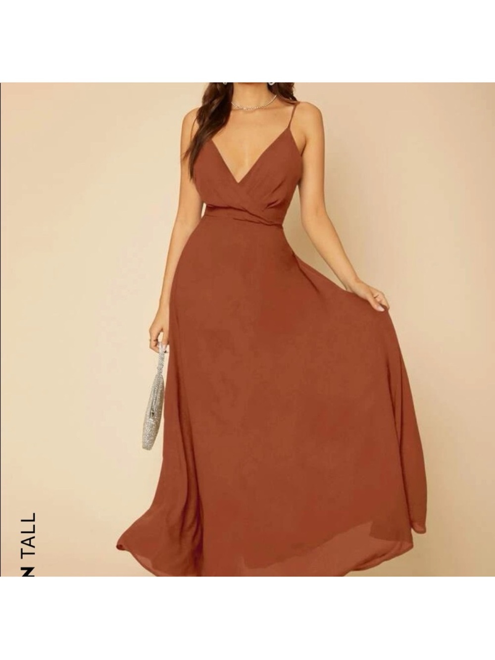 SHEIN Rust Spaghetti-Strap Maxi Dress - Picture 2 of 6